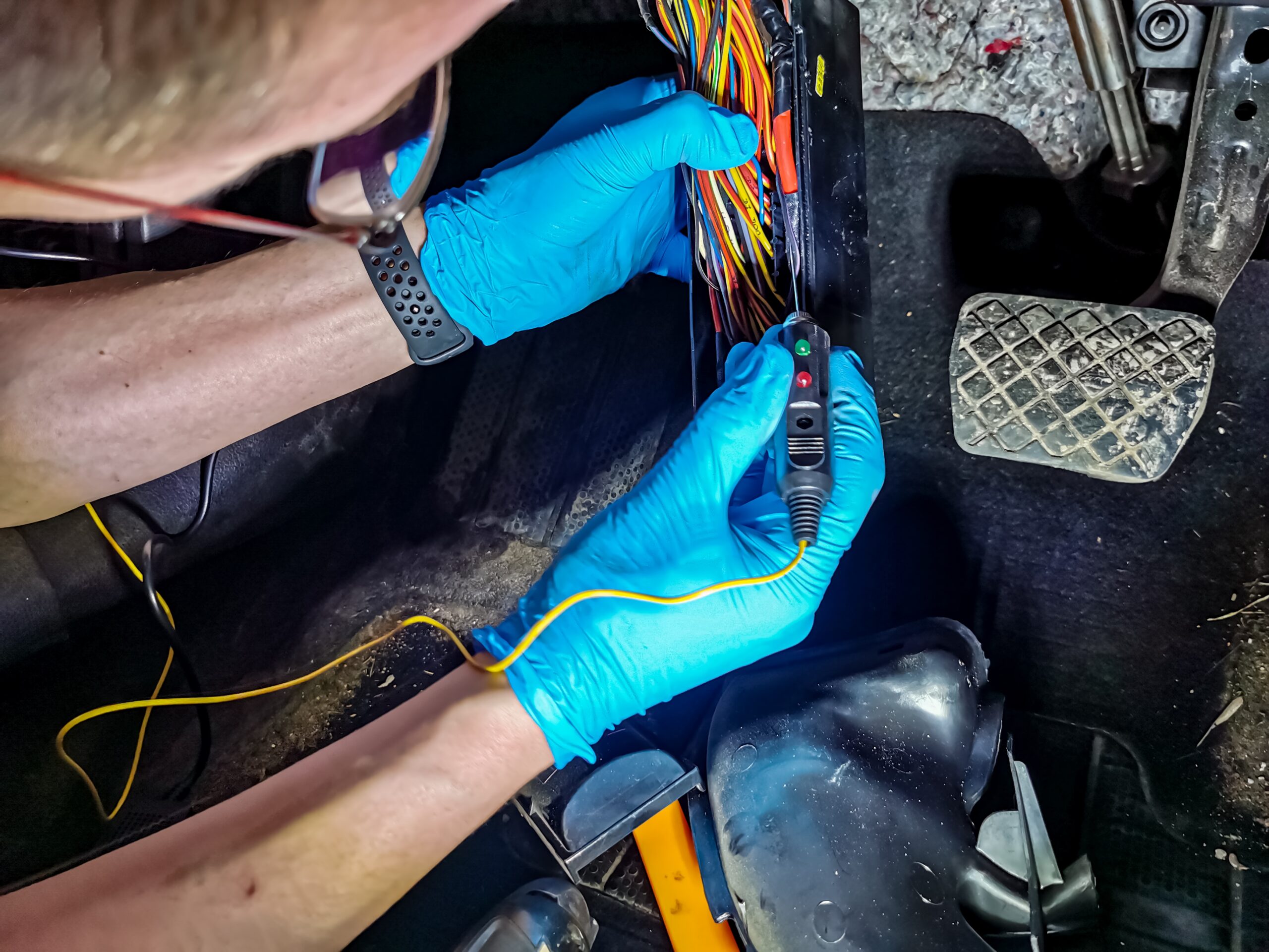 Checking wires in car